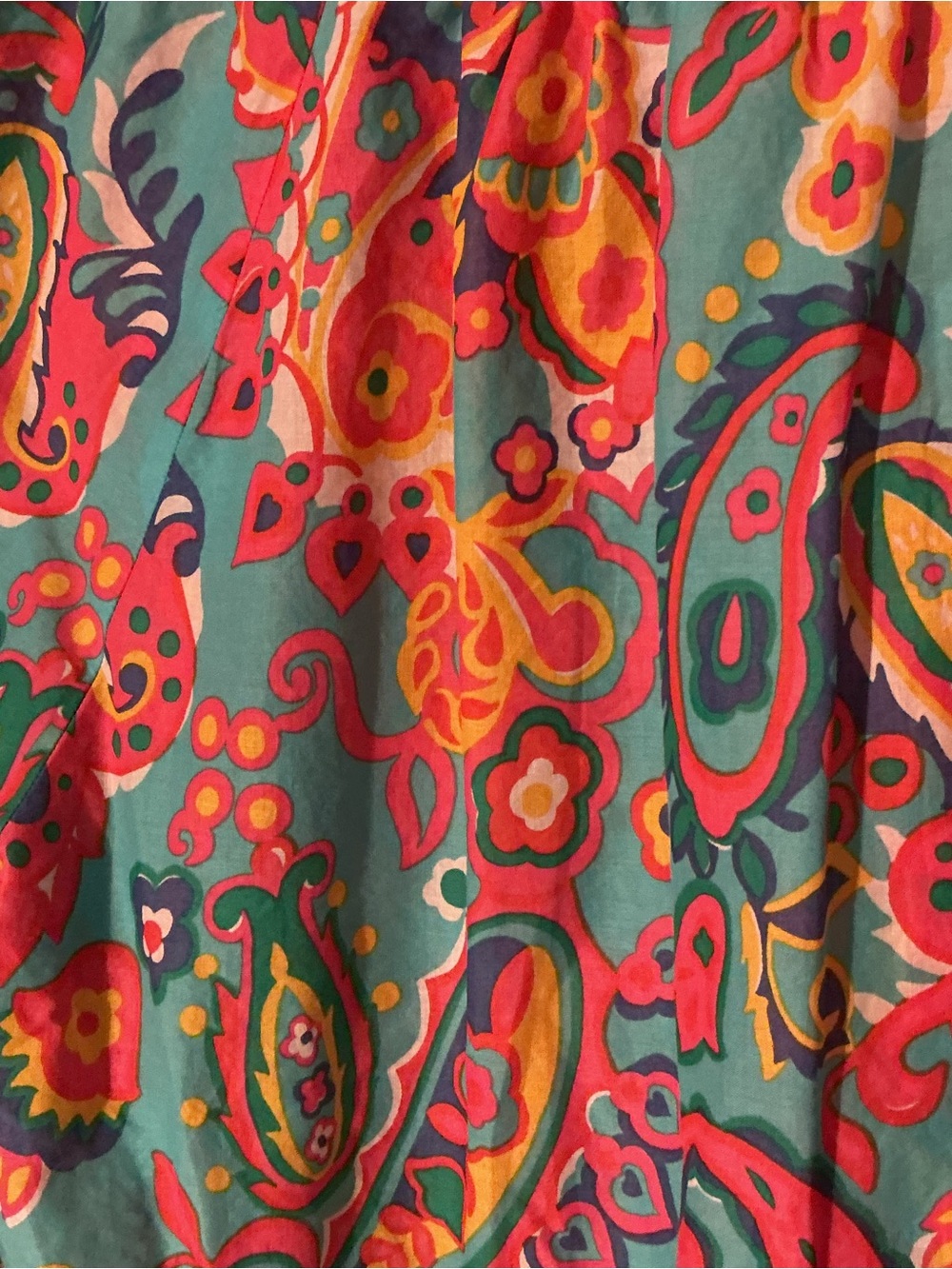 Talbots Boho Paisley Top in Teal and Coral - Picture 4 of 7